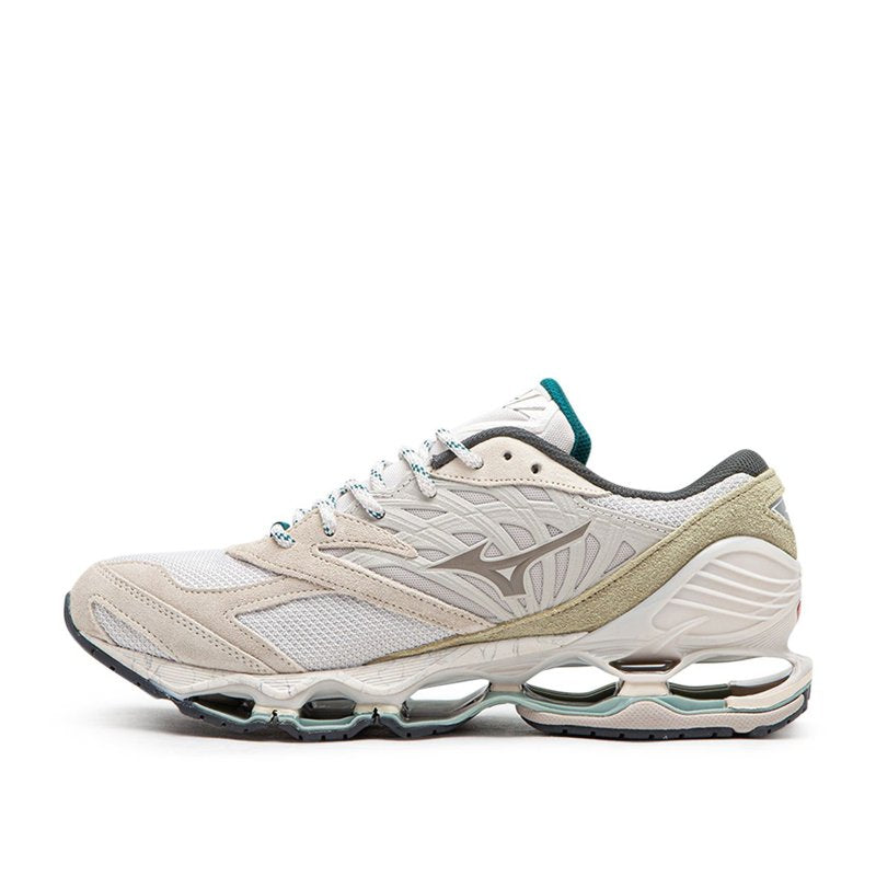 Sneakersy Męskie Mizuno D1GA2387 Sportowe Srebrne Białe Skórzane