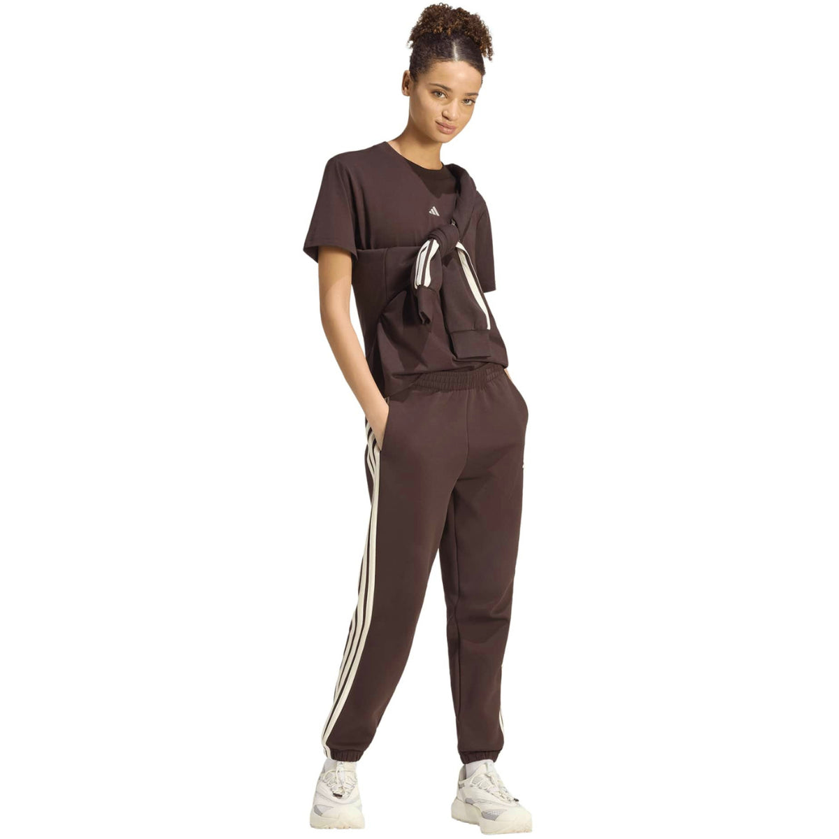 Koszulka Damska Adidas Essentials KX0795 Sportowa Brązowa Logo