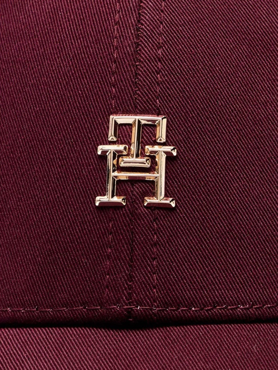 czapka z daszkiem damska Tommy Hilfiger AW0AW16843 burgundowy