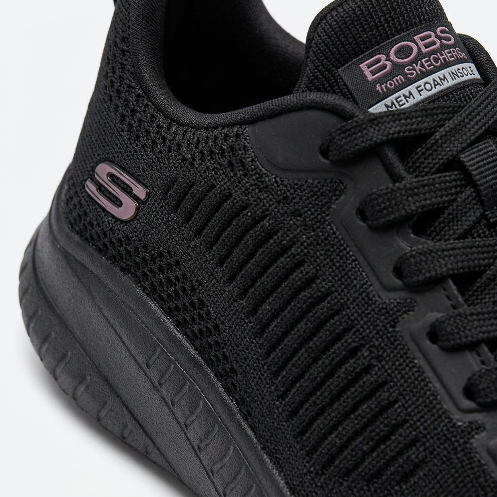 Sneakersy Damskie Skechers Bobs Squad Chaos Face Off Szerokie Czarne