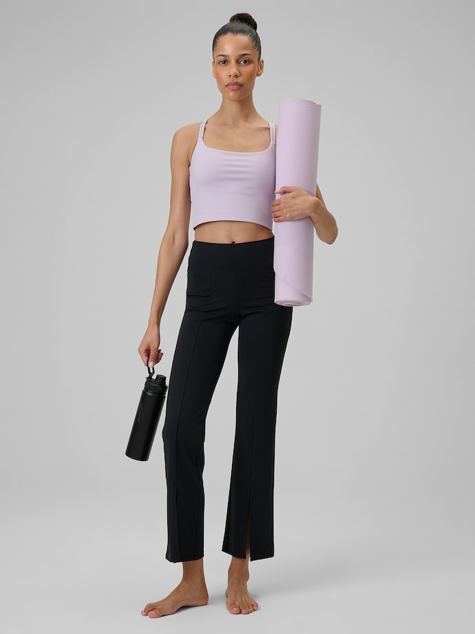Legginsy Damskie 4F FNK F444 Sportowe Niebieskie Szybkoschnące z Rozcięciem