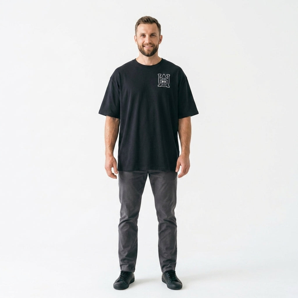 Koszulka Męska Under Armour OS Hoops Courtside Oversize Czarna