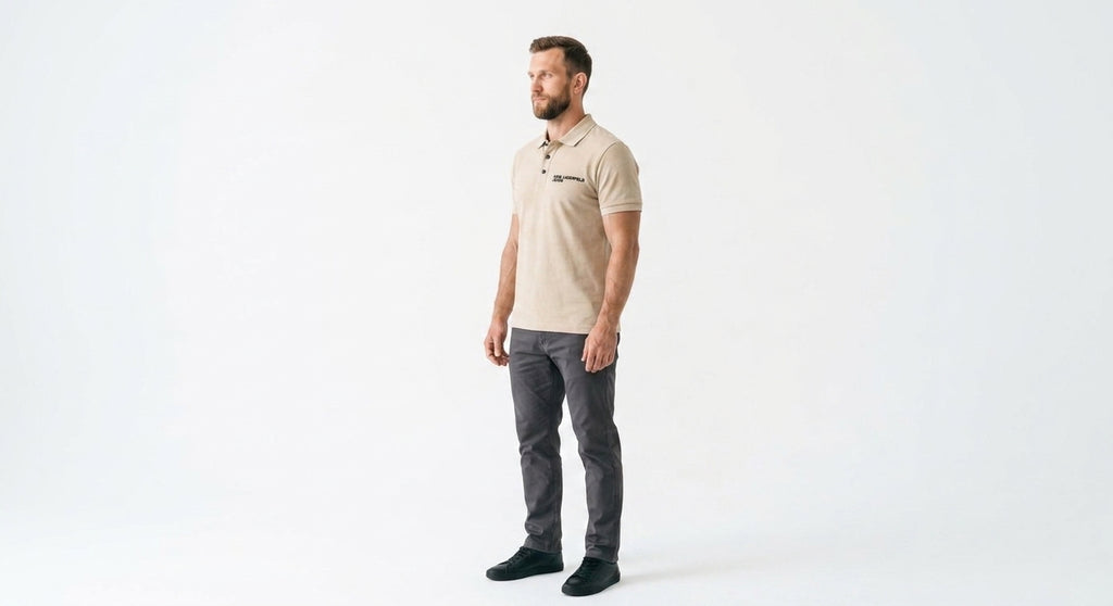 Polo Męskie Karl Lagerfeld A2M17094 Casual Kremowe Regular