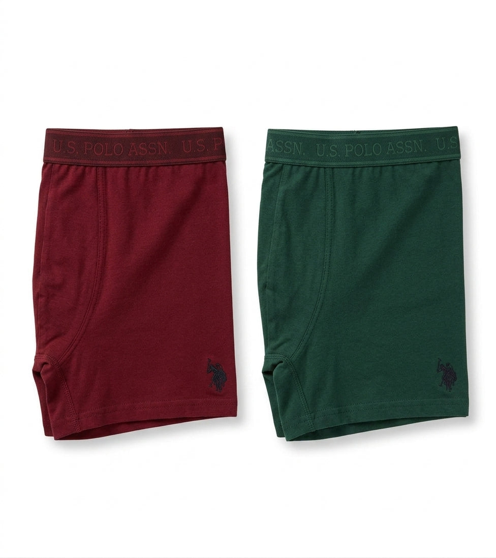 bokserki U.S. Polo Assn. 2pak ciemna zieleń/bordo