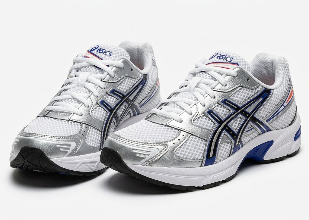Buty unisex Asics GEL-1130 GS sportowe białe niebieskie amortyzacja