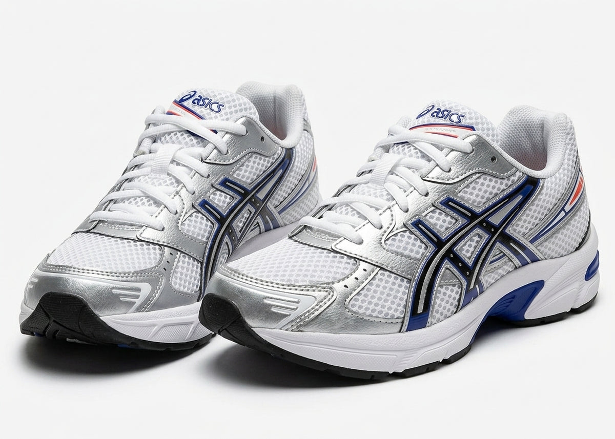 Buty unisex Asics GEL-1130 GS sportowe białe niebieskie amortyzacja