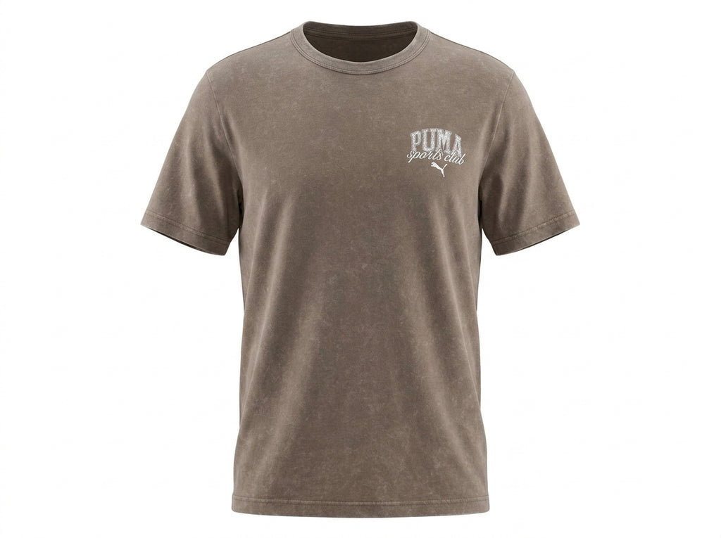 Koszulka Męska Puma CLASS WASHED Brązowa Krótki Rękaw