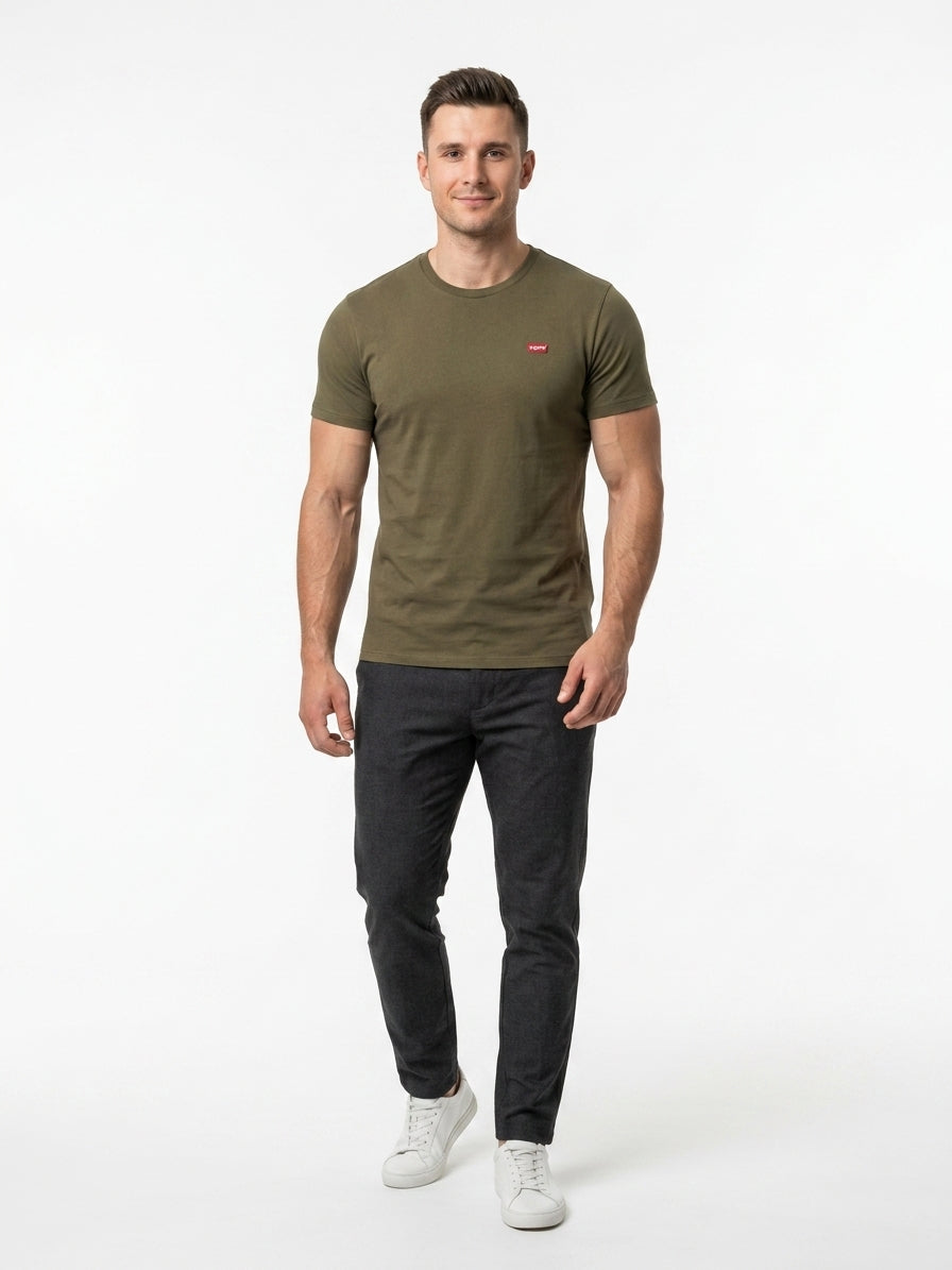 Koszulka Męska Levi's 56605 Bawełniana Zielona Logo