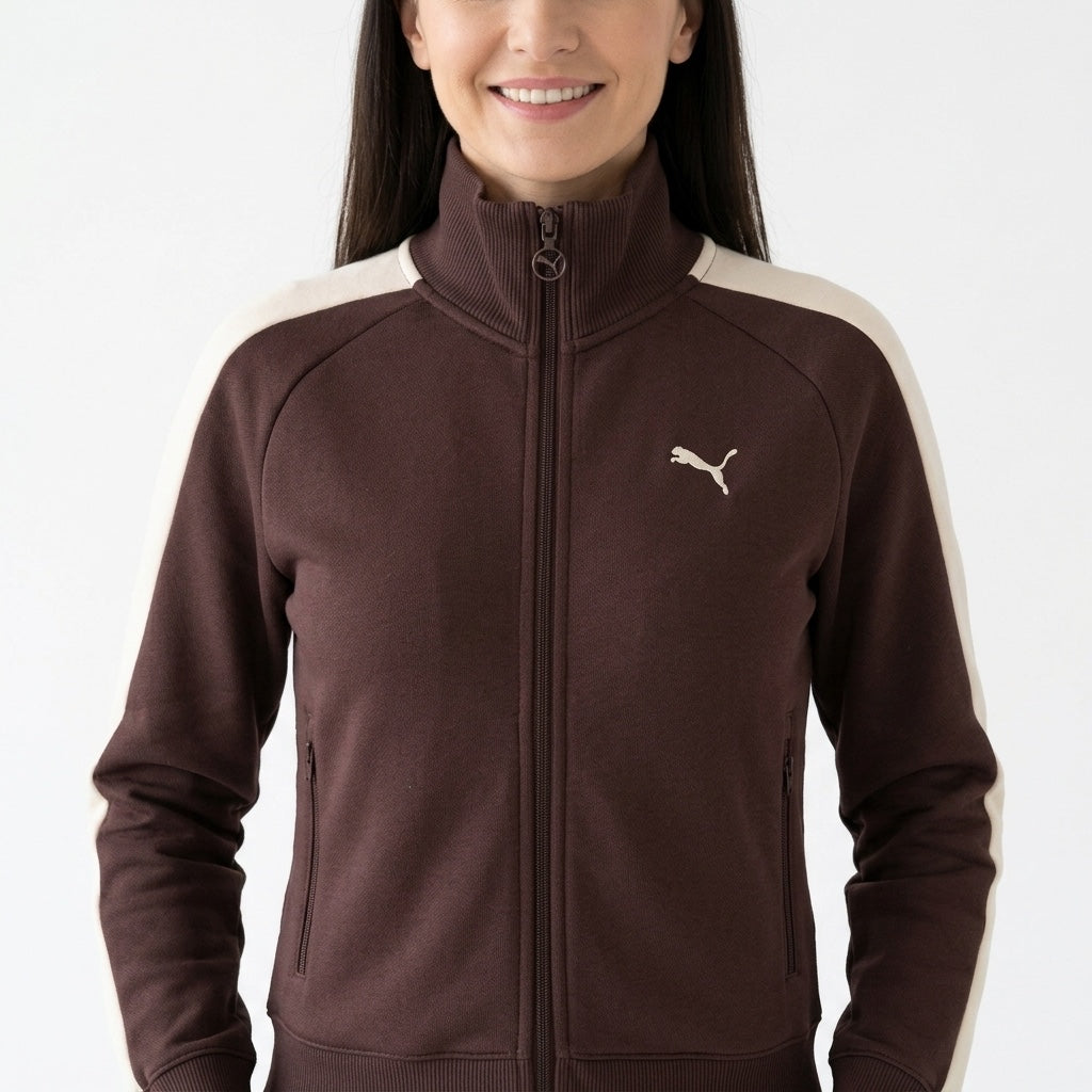 Kurtka Damska Bluza Puma T7 Always On Sportowa Brązowa