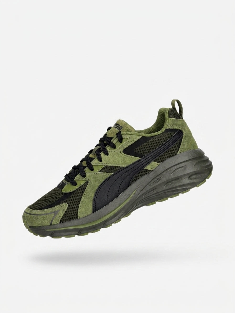 Buty Męskie Puma Hypnotic LS Sportowe Czarne Oliwka Skórzane