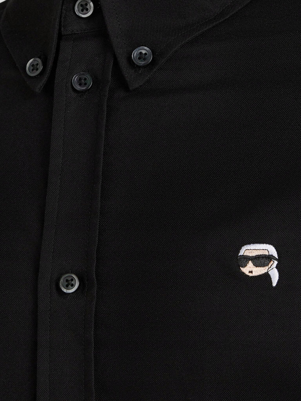 Karl Lagerfeld Czarna Koszula Męska Długi Rękaw z Kołnierzykiem Casual r.M