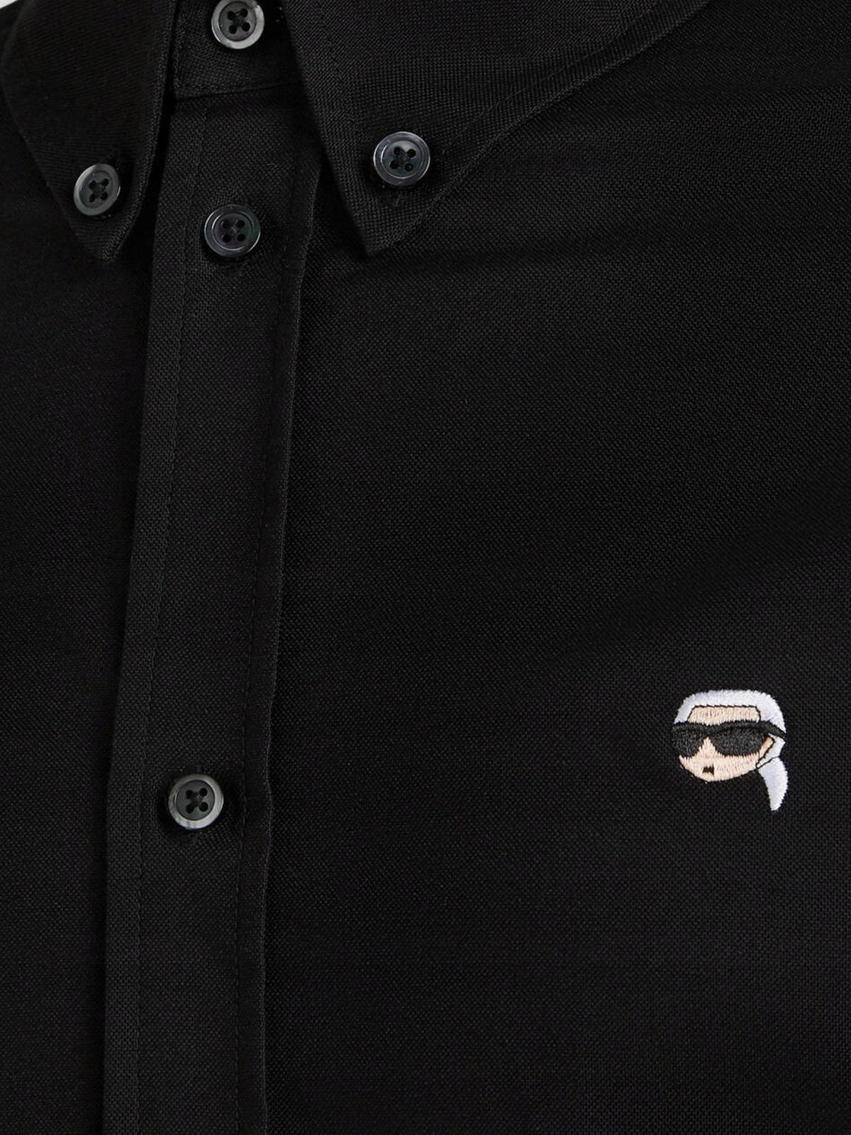 Karl Lagerfeld Czarna Koszula Męska Długi Rękaw z Kołnierzykiem Casual r.M