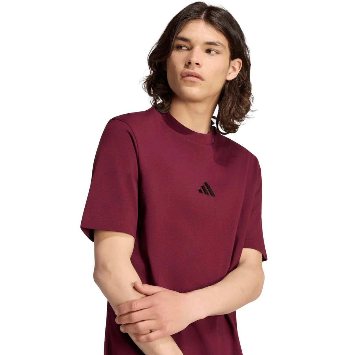 Koszulka Męska Adidas Essentials KF2403 Sportowa Bordowa Logo