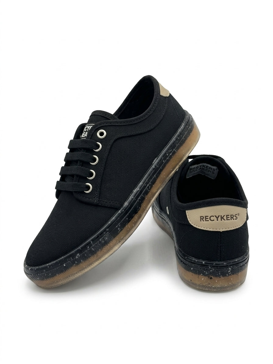 Buty Damskie Trampki Recykers Peckham Czarne Z Recyklingu