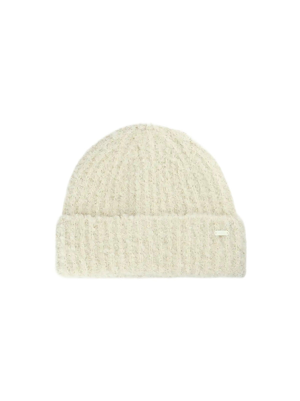 4F Beżowa Czapka Zimowa Naszywka Logo Beanie Ciepła Onesize Damska Baranek