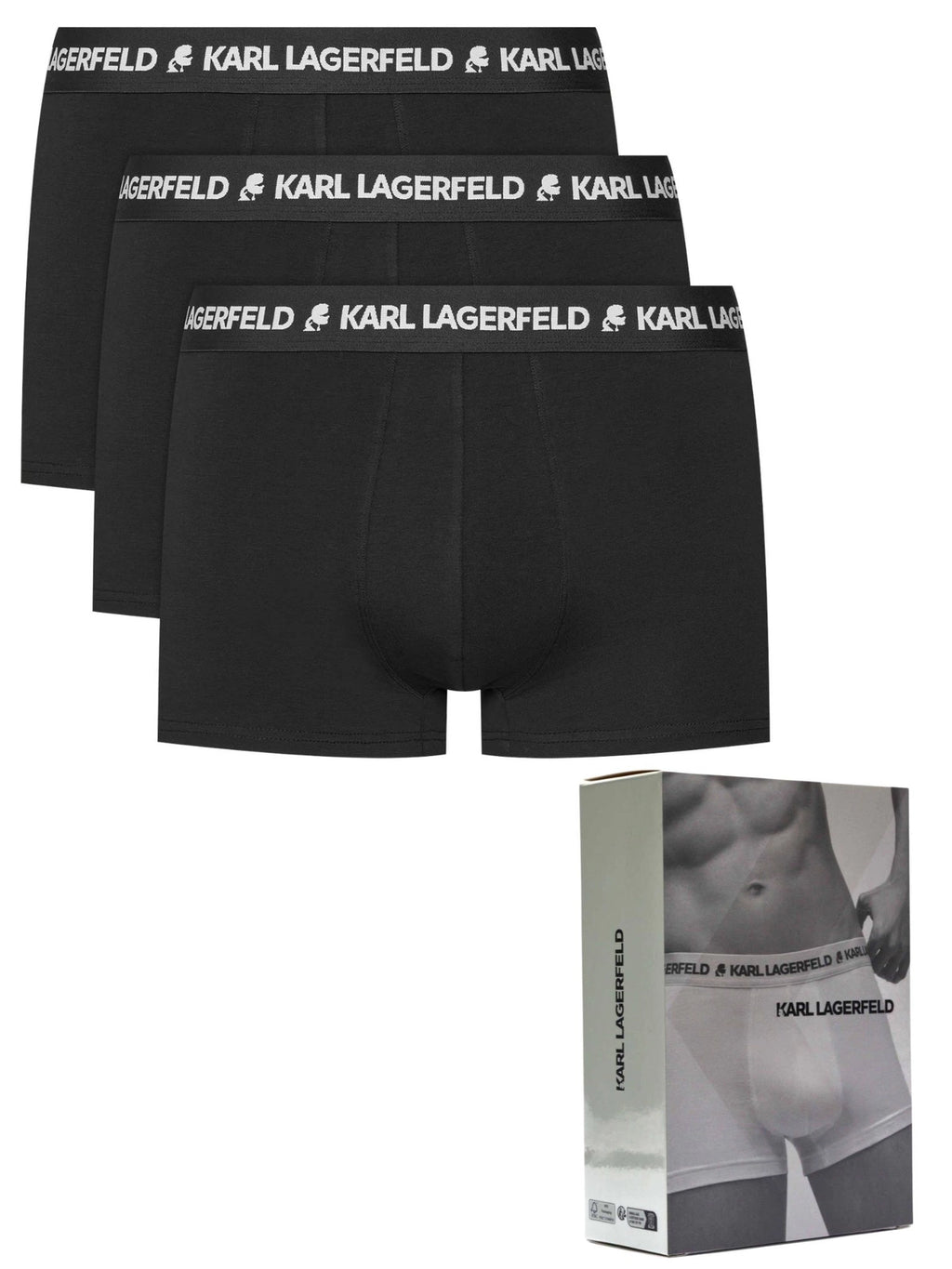 bokserki męskie Karl Lagerfeld A1M47151 czarne 3-pack dopasowane