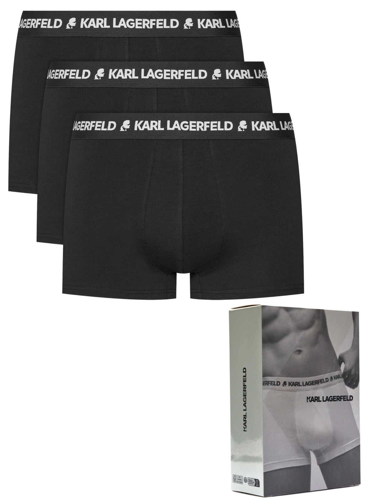 bokserki męskie Karl Lagerfeld A1M47151 czarne 3-pack dopasowane
