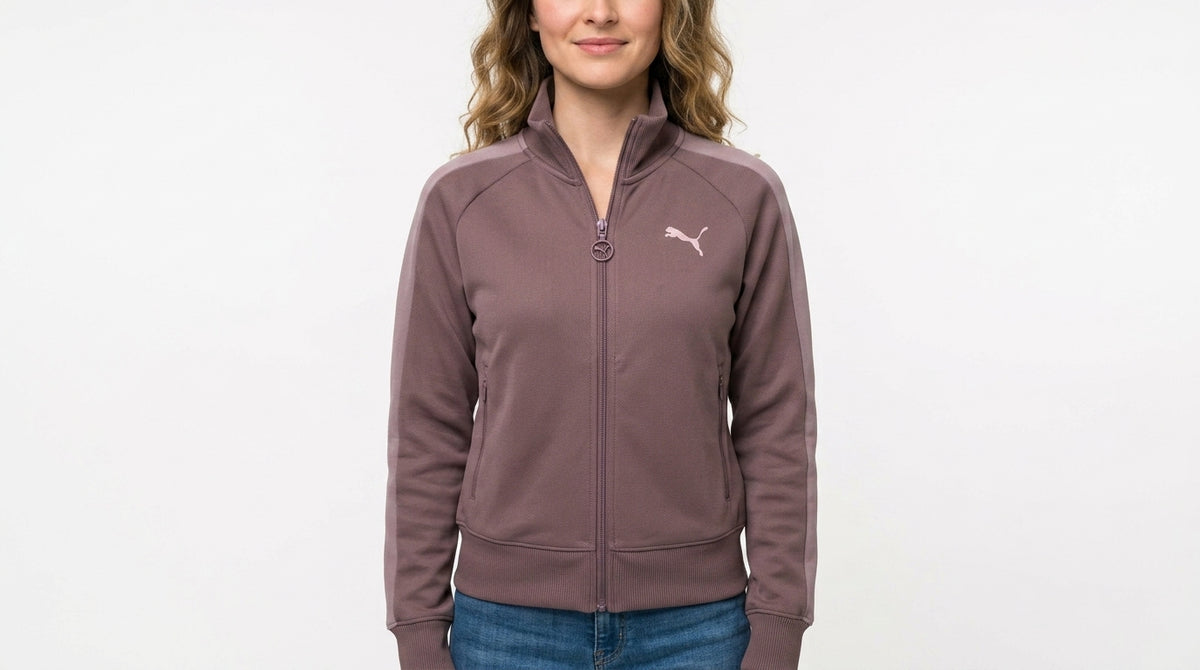 Kurtka Damska Puma T7 Always On Brązowa Fiolet Rozpinana Bluza
