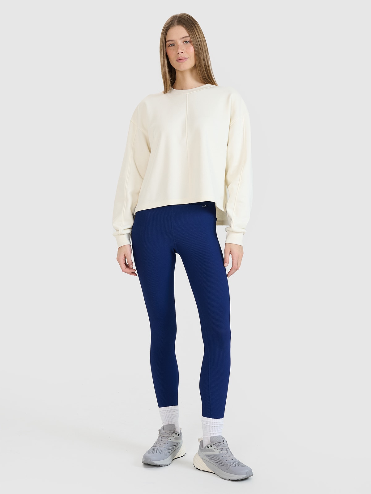 Bluza Damska 4F TSWSF1543 Dresowa Oversize Biała Bez Kaptura