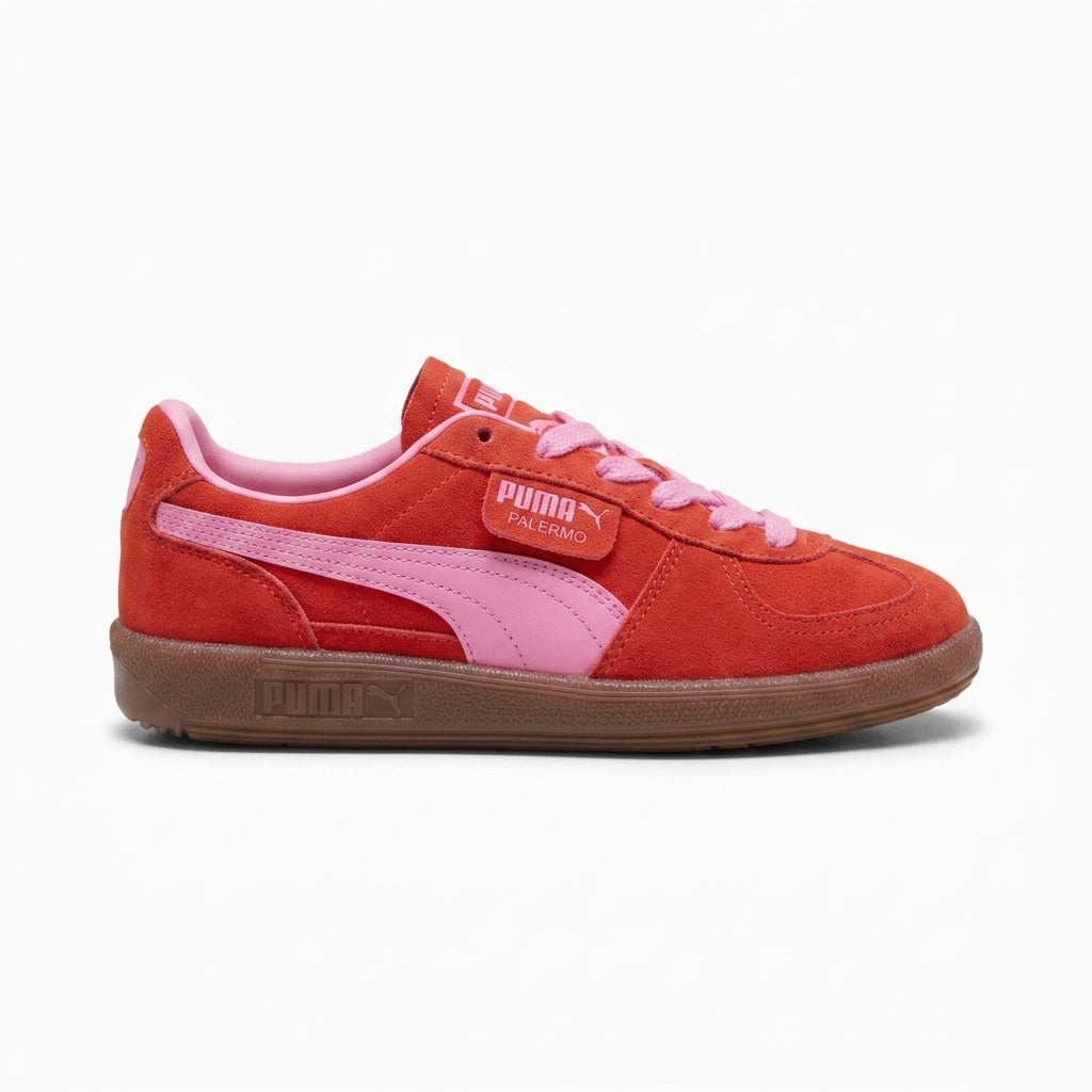 Sneakersy Damskie Puma Palermo Czerwone Zamsz