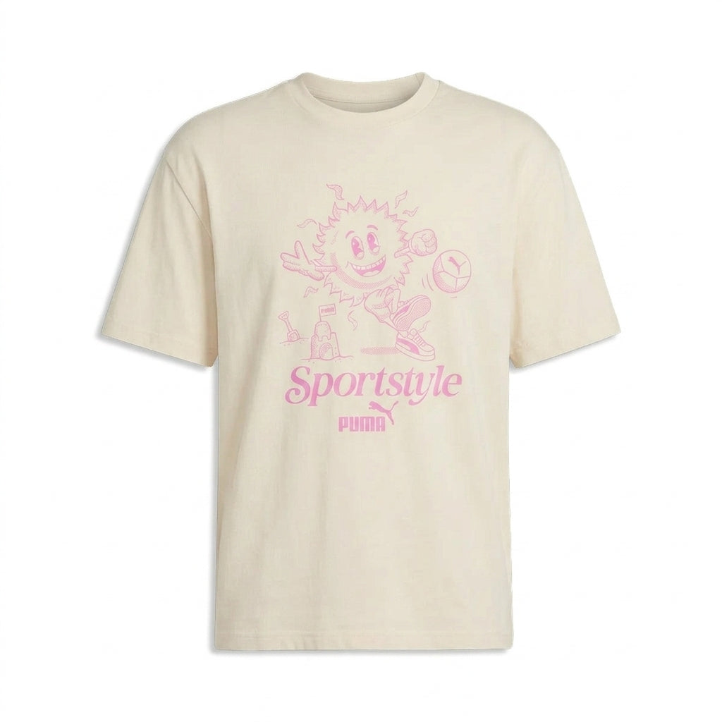 Koszulka Męska Puma GRAPHIC SUN Beżowa Nadruk Street