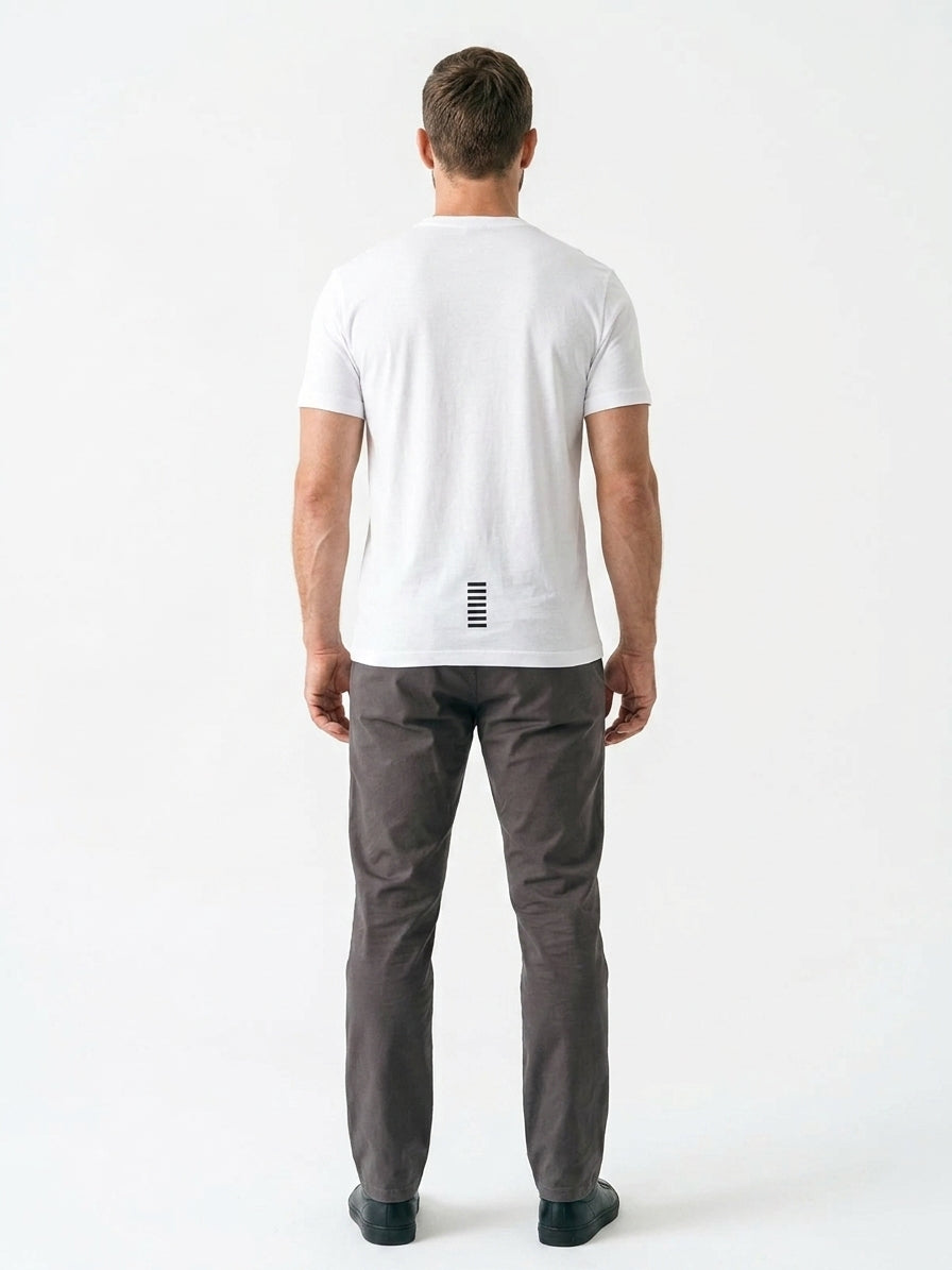 T-shirt Męski Emporio Armani 8NPT25 PJVPZ Biały Baweniany Slim