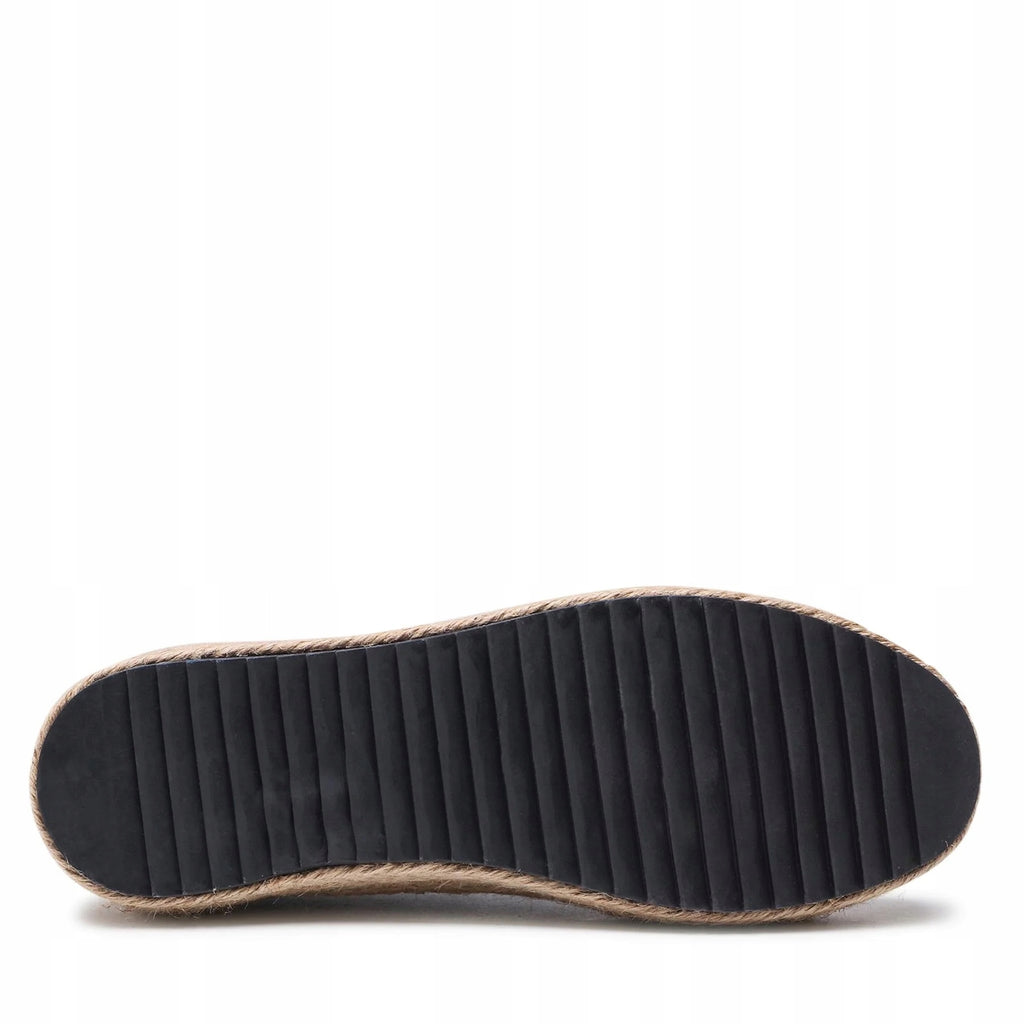 BIG STAR Buty Damskie Espadryle na Platformie Czarne JJ274396 Plecione r.38