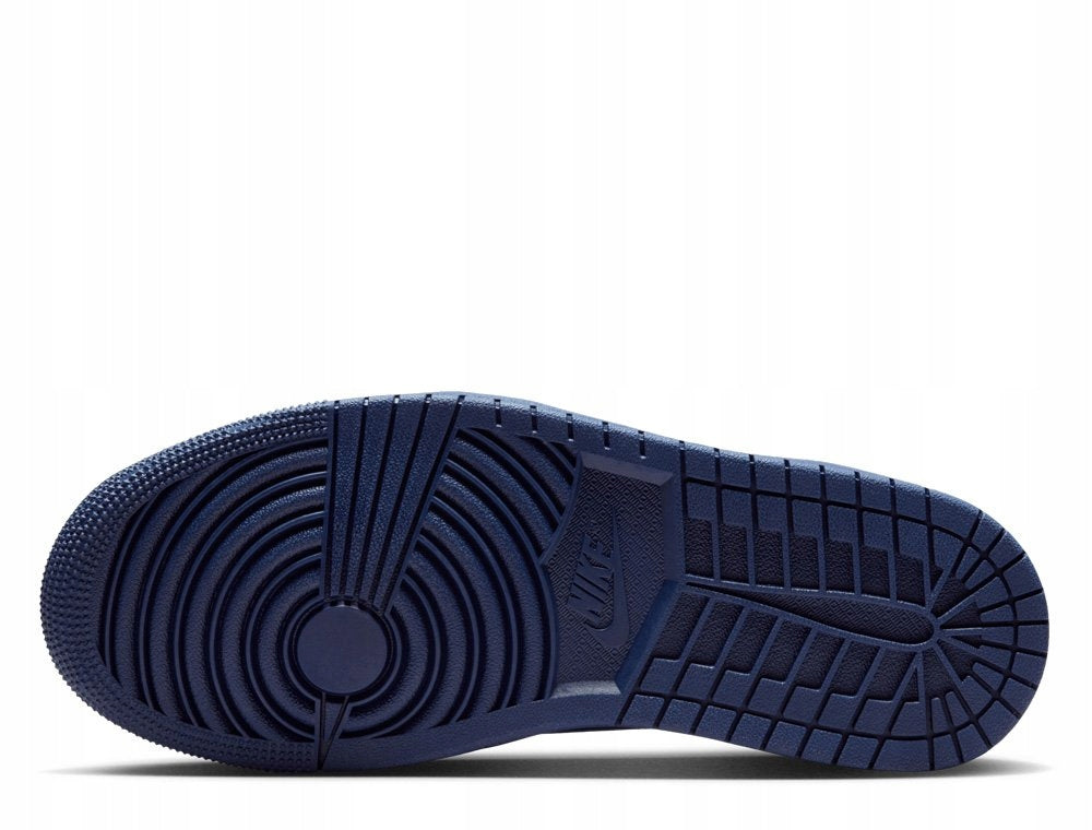 Nike Skórzane Buty Damskie Sportowe Sneakersy Granatowe Air Jordan 1