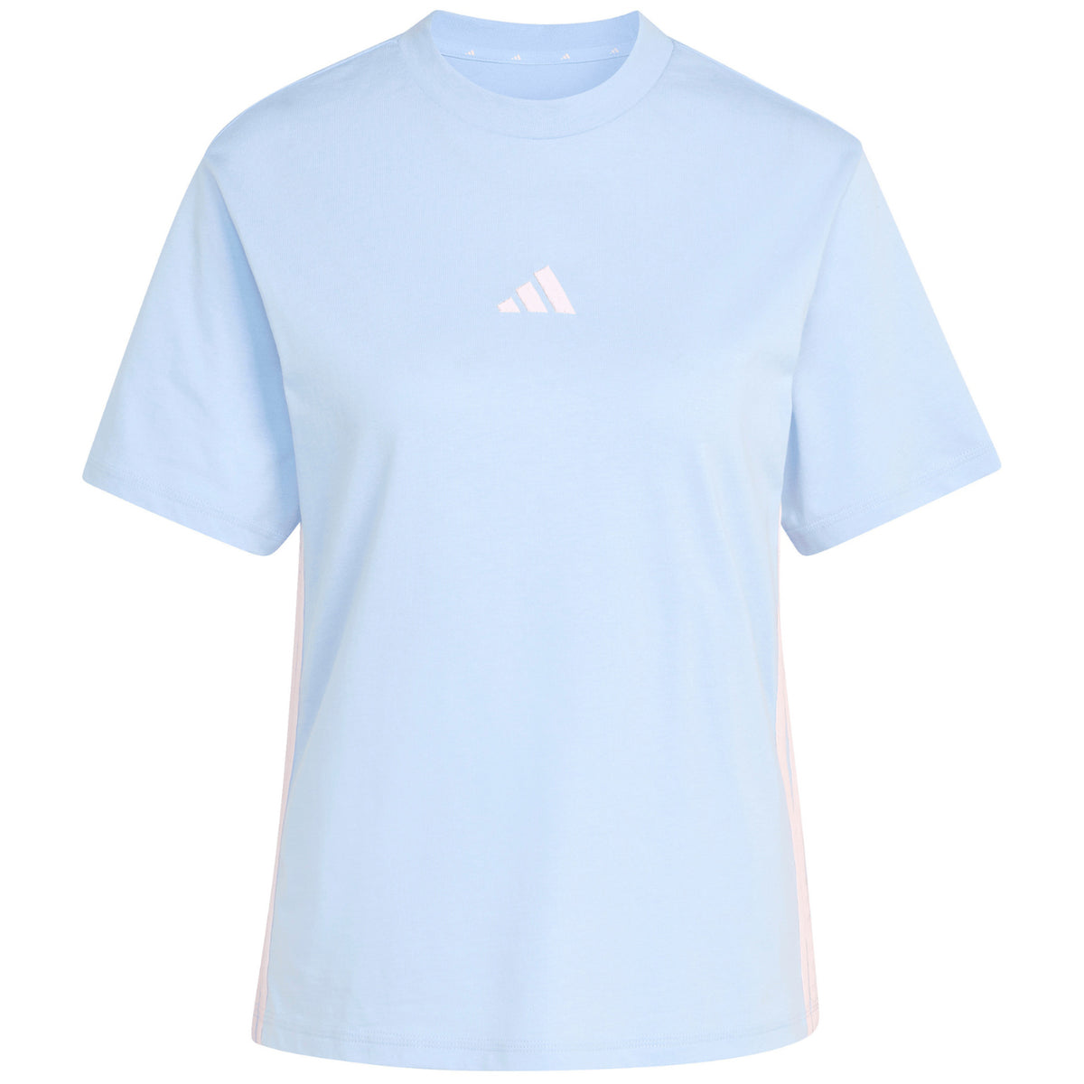 Koszulka damska adidas Essentials 3-Stripes Cotton błękitna KB7119