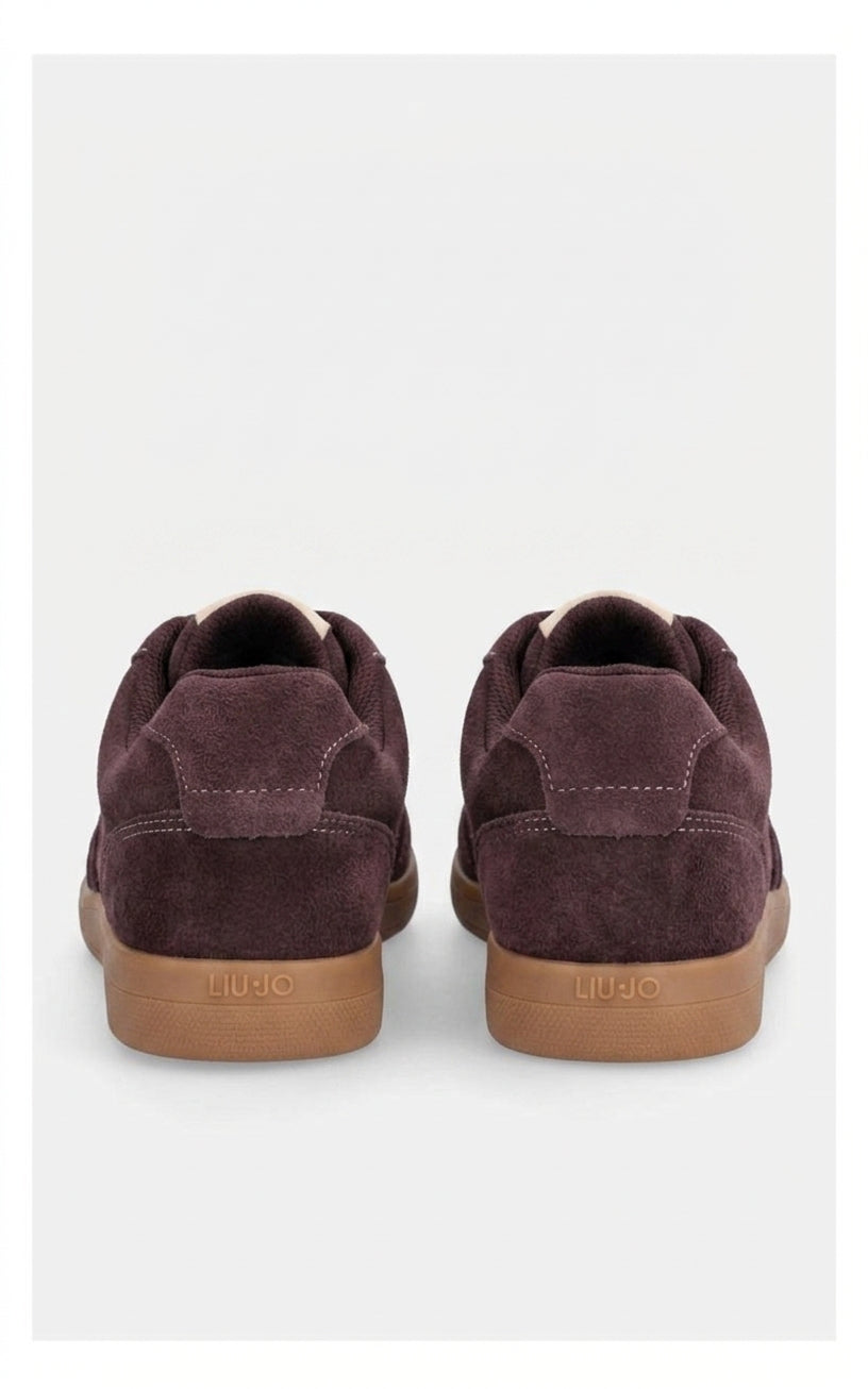 Sneakersy Damskie Liu Jo CONNOR 01 Sportowe Bordowe Zamszowe