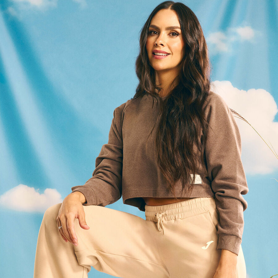 Joma Brązowa Bluzka Damska Longsleeve Top z Długim Rękawem Elastyczna
