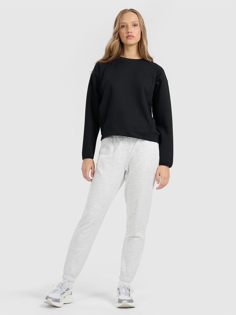 4F Czarna Bluza Damska Sportowa Przez Głowę Bez Kaptura Modal Regular Fit